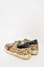 Golden Goose Beige Leopard Suede Glitter Star Superstar Sneakers Size 35