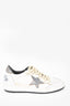 Golden Goose White Leather/Metallic 'Ball Star' Sneakers sz 36