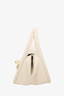 Gu_DE White Leather Top Handle Bag With Strap