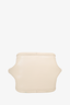 Gu_DE White Leather Top Handle Bag With Strap