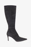 Gucci Black Suede High Boots Size 7.5