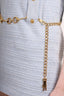 Gucci 2019 Blue Terry Cloth Gold Chain Belt Mini Dress Est. Size XS