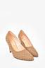 Gucci Beige Fabric 'GG' Logo Pointed Toe Heels Size 36