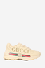 Gucci Beige GG Leather Web 'Rhyton' Sneakers Size 39