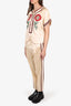 Gucci Beige 'Loved' Embroidered Duchesse Baseball Shirt &Pants Set 'As Is'