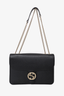 Gucci Black Calfskin Medium Dollar Interlocking G Shoulder Bag