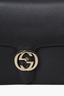 Gucci Black Calfskin Medium Dollar Interlocking G Shoulder Bag