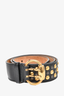 Gucci Black/Gold Leather Studded Belt Size 90/36
