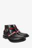 Gucci Black Leather Beyond Web Accent Boots Size 7.5