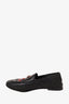 Gucci Black Leather Brixton Snake Loafers Size 35.5