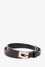 Gucci Black Leather G Buckle Slim Belt Size 70