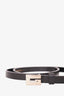 Gucci Black Leather G Buckle Slim Belt Size 70