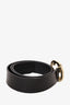 Gucci Black Leather GG Buckle Belt Size 38