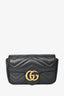 Gucci Black Leather GG Marmont Super Mini Chain Crossbody