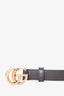 Gucci Black Leather Gold GG Marmont Belt Size 80