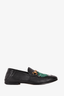 Gucci Black Leather Green Animal Embroidered Horsebit Loafers Size 6 Mens