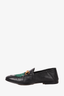 Gucci Black Leather Green Animal Embroidered Horsebit Loafers Size 6 Mens