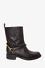Gucci Black Leather Horsebit Ankle Boots Size 42
