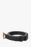 Gucci Black Leather Skinny GG Marmont Belt Size 36