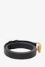 Gucci Black Leather Skinny GG Marmont Belt Size 36