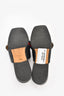 Gucci Black Leather Square Toe Web GG Flat Mules Size 35