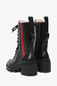 Gucci Black Leather Web Accent Combat Boots Size 35