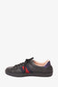 Gucci Black Leather 'Ace' Sneaker with Web Size 8