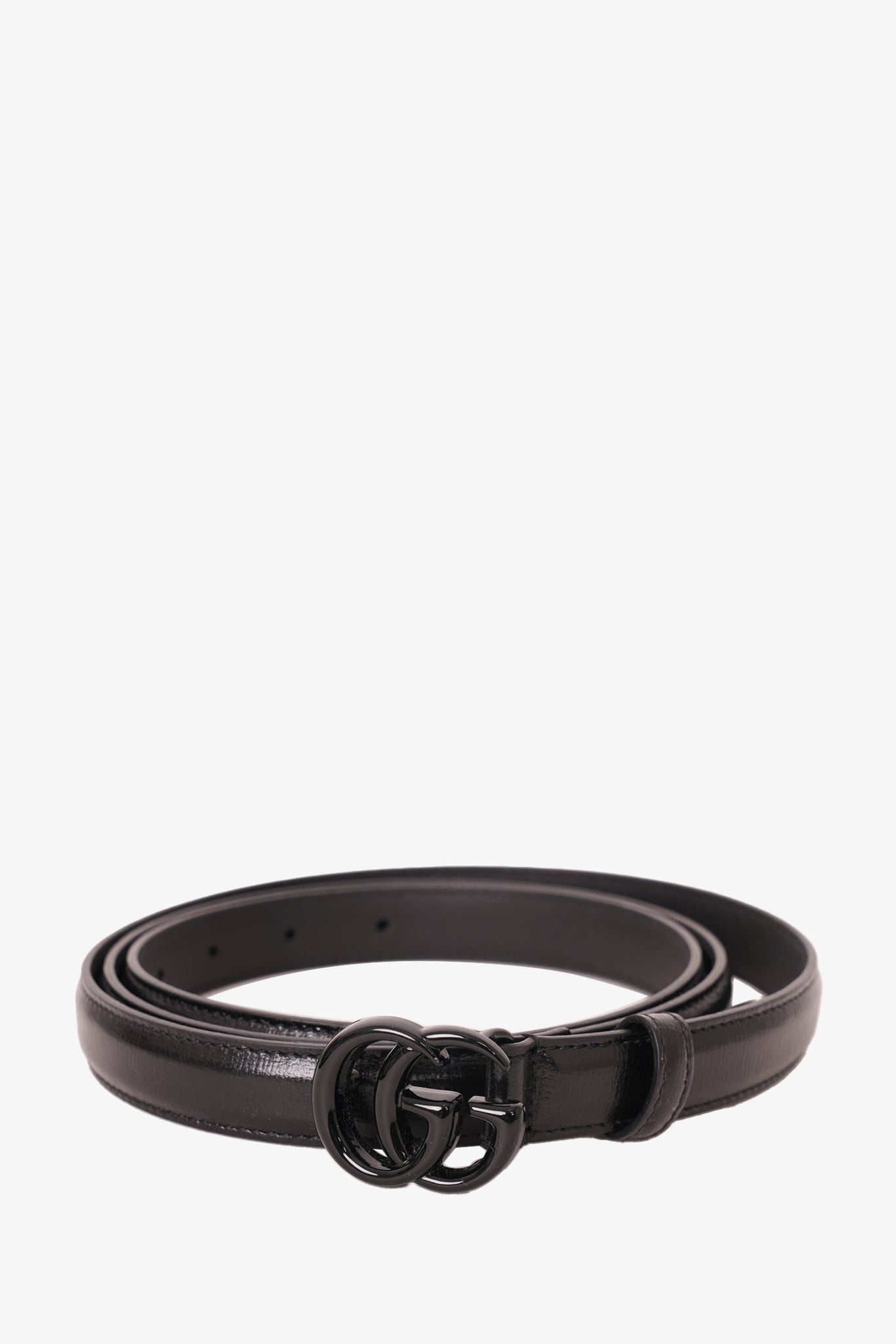 Gucci Black Leather 'GG' Marmont Belt
