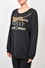 Gucci Black Logo/Jaguar Embroidered Sweatshirt sz L Mens