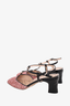 Gucci Black/Pink Glitter Double G Slingback Pumps Size 38