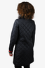 Gucci Black Quilted Web Coat with Faux Pearl Buttons Size 38