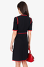 Gucci Black/Red Ribbon Trim Short Sleeve Dress Size 40