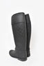 Gucci Black Rubber GG Embossed Knee High Rain Boots Size 37