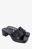 Gucci Black Rubber Logo Heeled Sandals Size 38