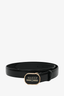 Gucci Black Shiny Leather Plaque Belt Size 85