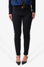 Gucci Black Skinny Trousers with Silver Buckle Size 44