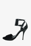 Gucci Black Suede/Patent Open Toe Ankle Strap Sandals Size 37