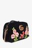 Gucci Black Velvet Matelasse Deer Embroidered Small GG Marmont Bag