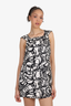 Gucci Black/White Silk Pattern Sleeveless Dress Size 38