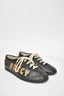 Gucci Black/Gold Star Printed Leather 'Guccy' Falacer Sneakers sz 8.5 Mens