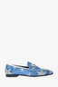 Gucci Blue/Silver Metallic Star Horsebit Loafers Size 38