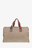 Gucci Brown Canvas GG Supreme Web Trim Duffle Bag