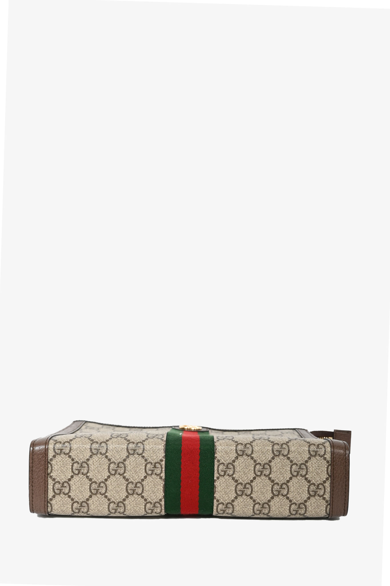 Gucci Brown Canvas Leather GG 'Ophidia' Clutch