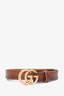 Gucci Brown Distressed Leather Marmont 0.8" Belt Size 75