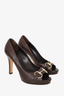 Gucci Brown Guccissima Leather Horsebit New Hollywood Pumps Size 37.5