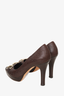 Gucci Brown Guccissima Leather Horsebit New Hollywood Pumps Size 37.5