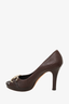 Gucci Brown Guccissima Leather Horsebit New Hollywood Pumps Size 37.5