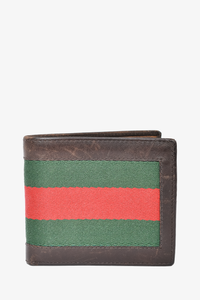 Gucci Brown Leather Web Wallet