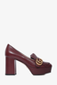 Gucci Burgundy GG Logo Heeled Mules Size 35