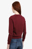 Gucci Burgundy/Gold Logo Print Sweatshirt Size S